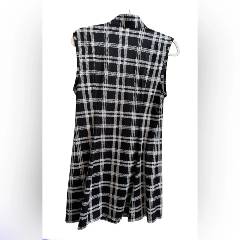 Kinona Plaid Gingham Black Pink Dress S - Picture 4 of 6